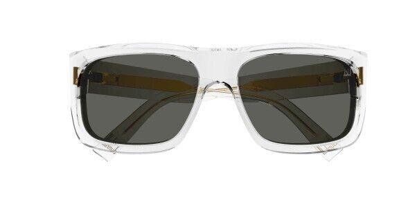 Dunhill DU0033S 003 Crystal Grey Oversized Square Sunglasses for Men - UV Protection, Polarized Lenses - Perfect for Driving, Beach & Outdoor Activities