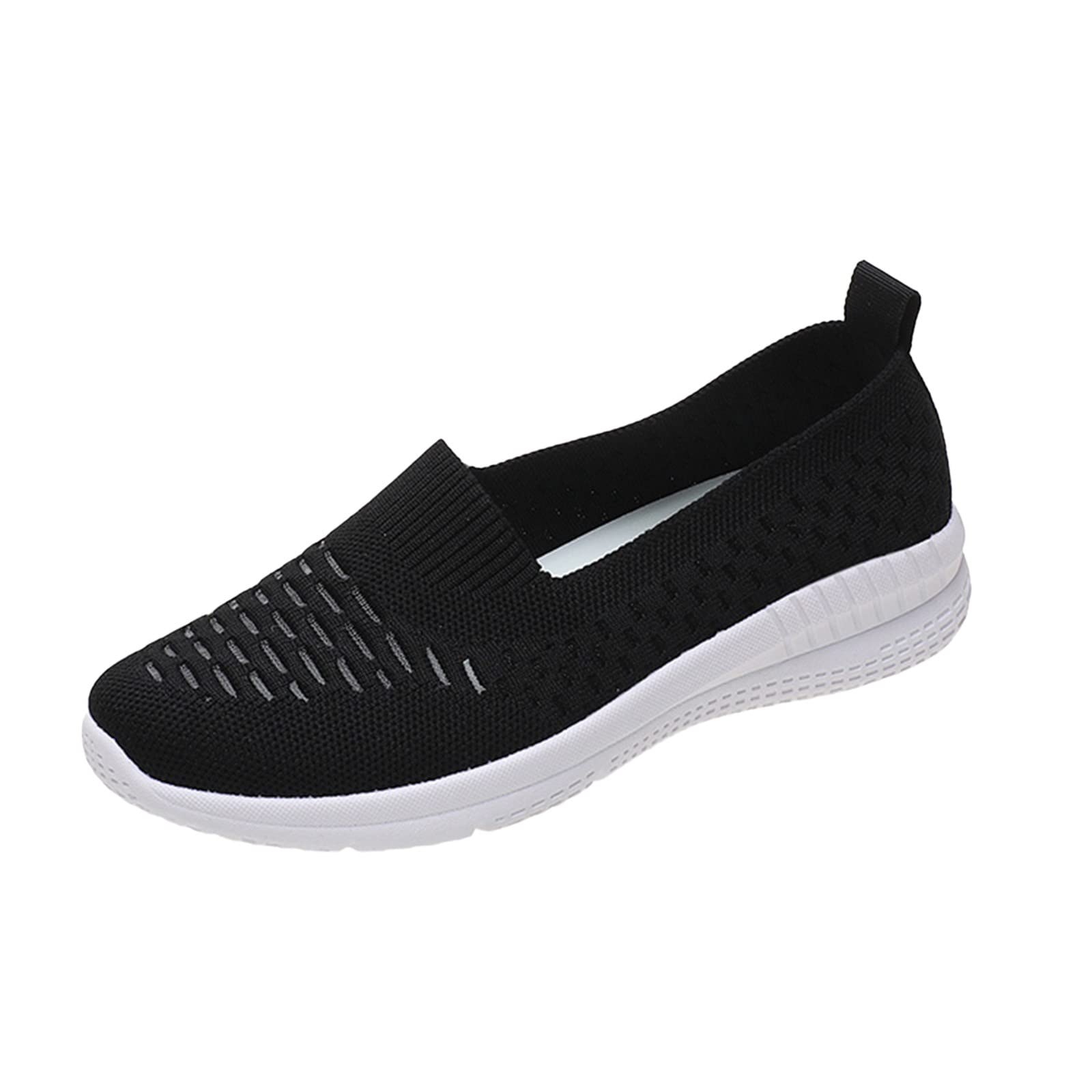 **PaidaXing Women's Summer Lightweight Breathable Mesh Sneakers - Non-Slip Casual Running Shoes - Plus Size 8 Black - Perfect for Walking, Jogging & Everyday Wear**