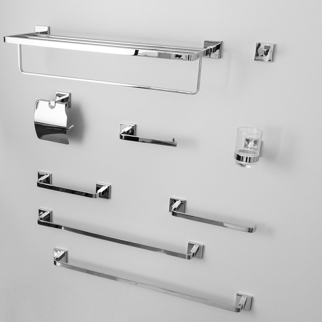 Line Lid Toilet Paper Holder Wall Mount - 5 Brass/Polished Chrome Options | Bathroom Tissue Roll Dispenser for Modern Home & Commercial Restrooms
