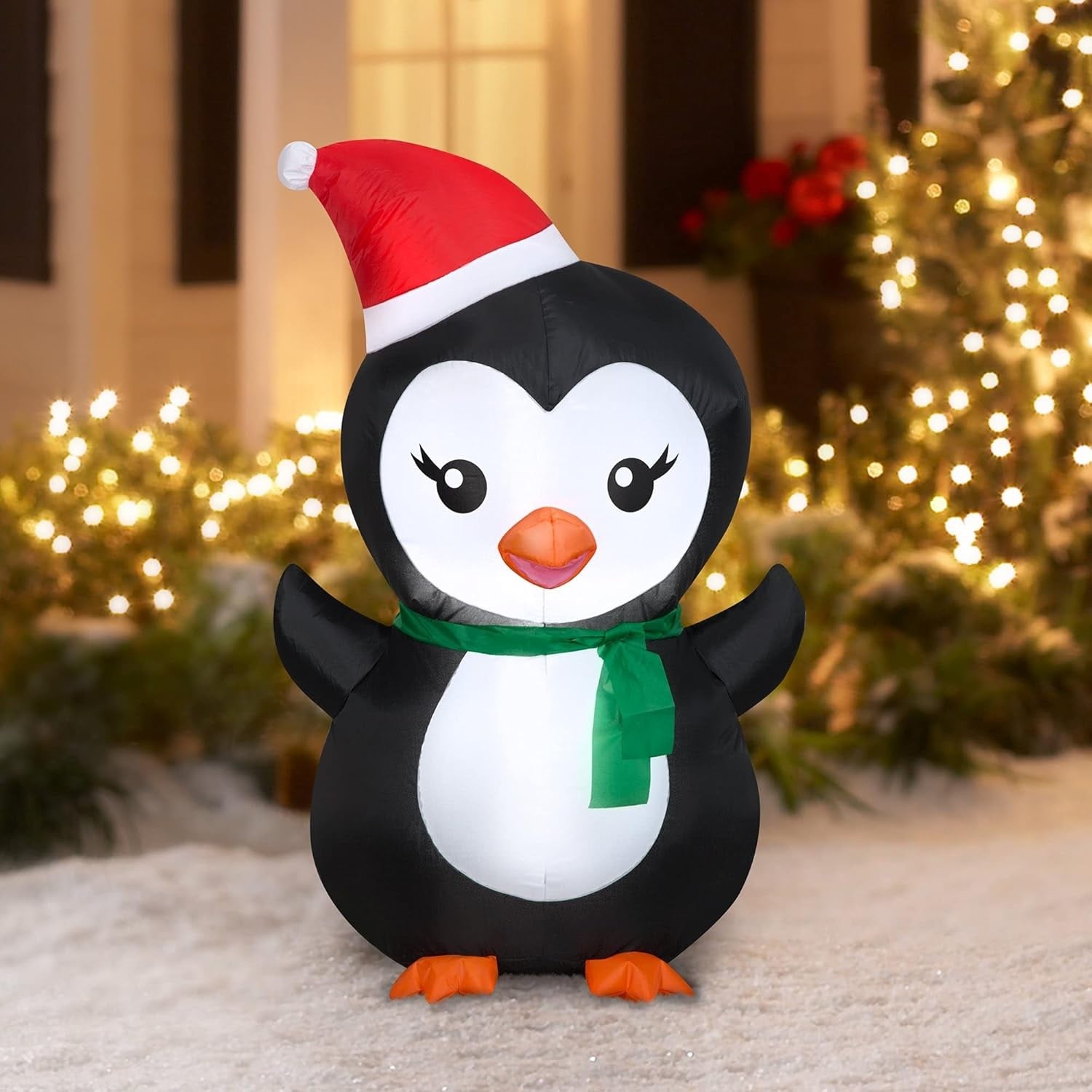 3.5' Airblown® Playful Penguin Christmas Inflatable Yard Decoration - Outdoor Holiday Decor for Xmas Lawn, Garden & Party Decorations
