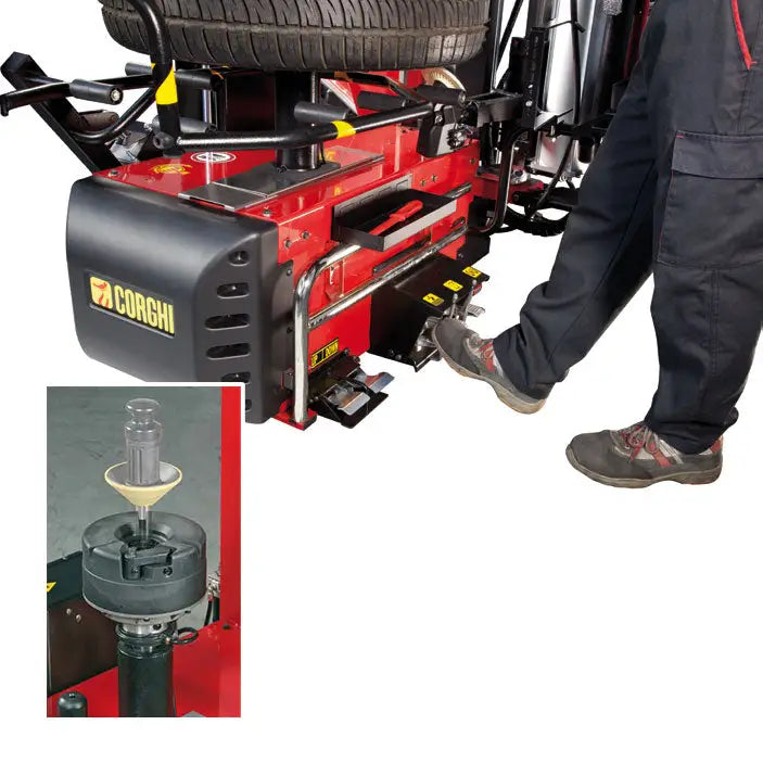 Corghi AM28 Touchless Tire Changer with Pneumatic Wheel Clamping System - Professional Auto Shop Equipment for Fast & Safe Tire Changes