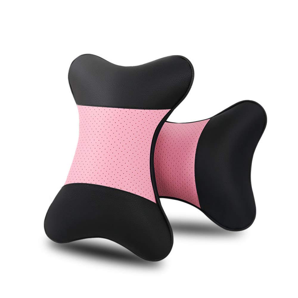**LKJYBG 2-Pack Breathable Car Neck Pillow - Soft & Comfortable Auto Headrest for Travel, Road Trips & Long Drives - Supportive Travel Cushion (Pink)**    *(Perfect for Commuting, Airplane Travel, Office Naps & Relaxation)*
