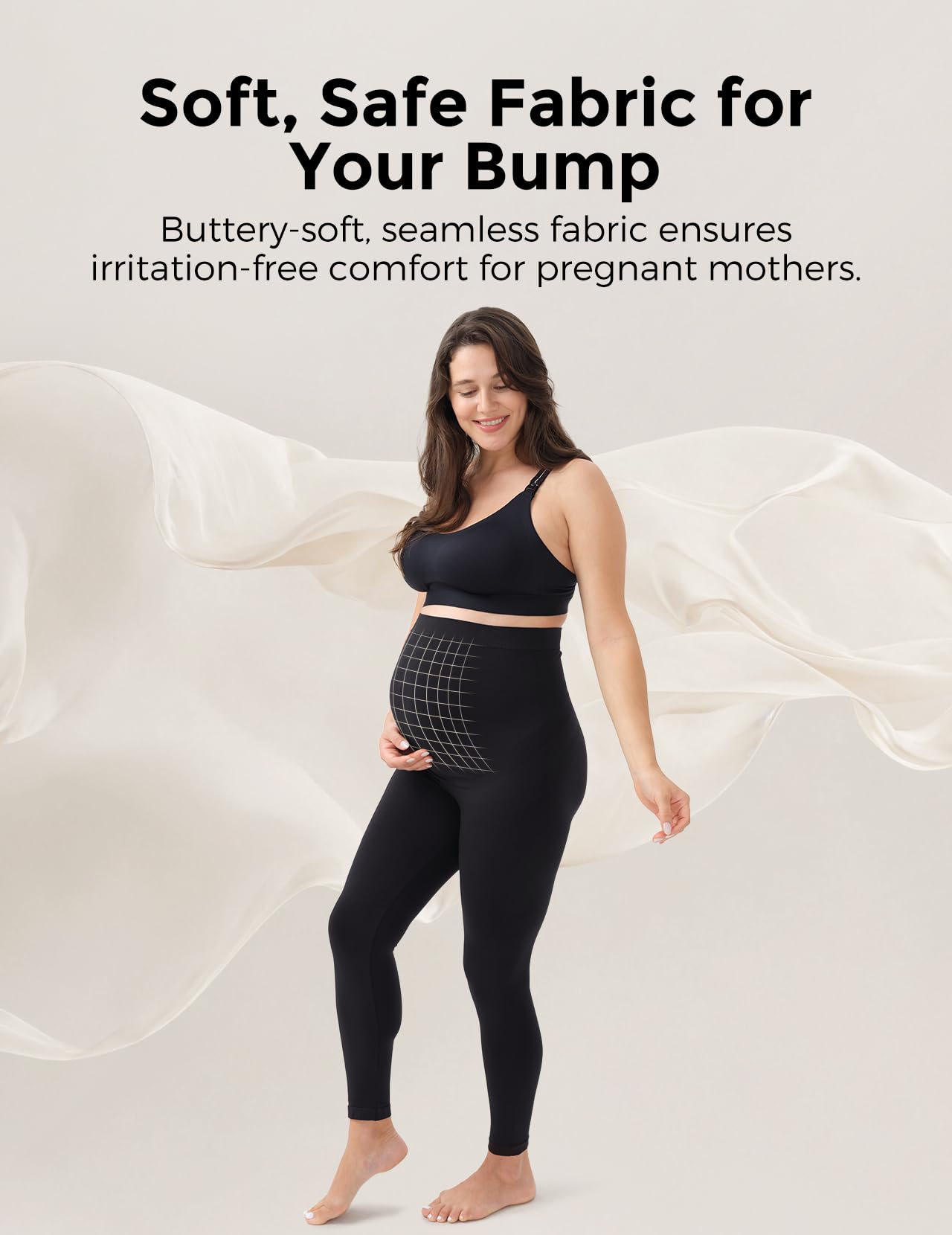 Momcozy Maternity Leggings - Over The Belly Pregnancy Yoga Pants for Women, Comfortable Workout Tights for Yoga, Gym & Daily Wear During Pregnancy