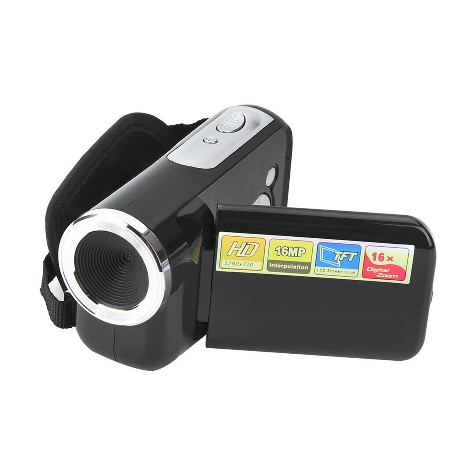 AUBEST 16MP HD Video Camera Camcorder with 2inch LCD, 16X Digital Zoom - Perfect for Wedding, Travel, Vlogging & Home Video Recording (Black)