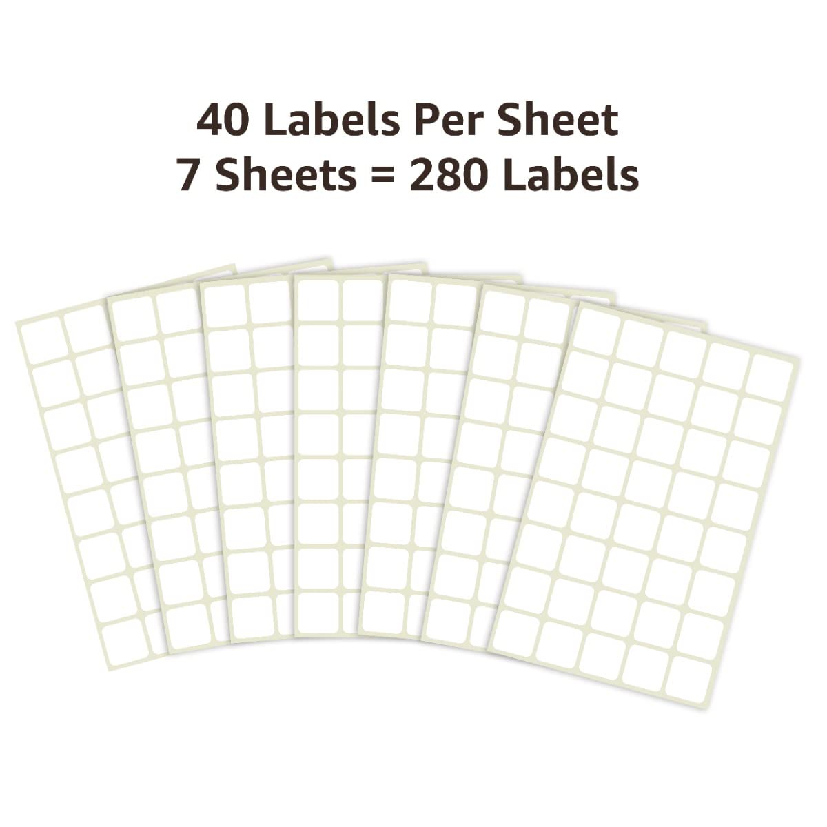 UOFFICE 25mm Square White Adhesive Labels for Office & Shipping