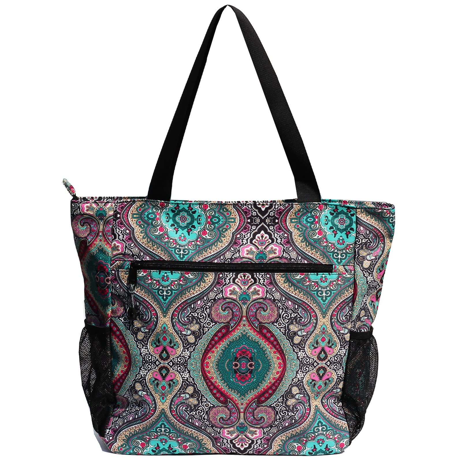 ESVAN Original Floral Waterproof Large Tote Bag for Women - Durable Gym, Beach & Travel Shoulder Bag - Spacious Everyday Carryall for Work, Shopping & Vacation