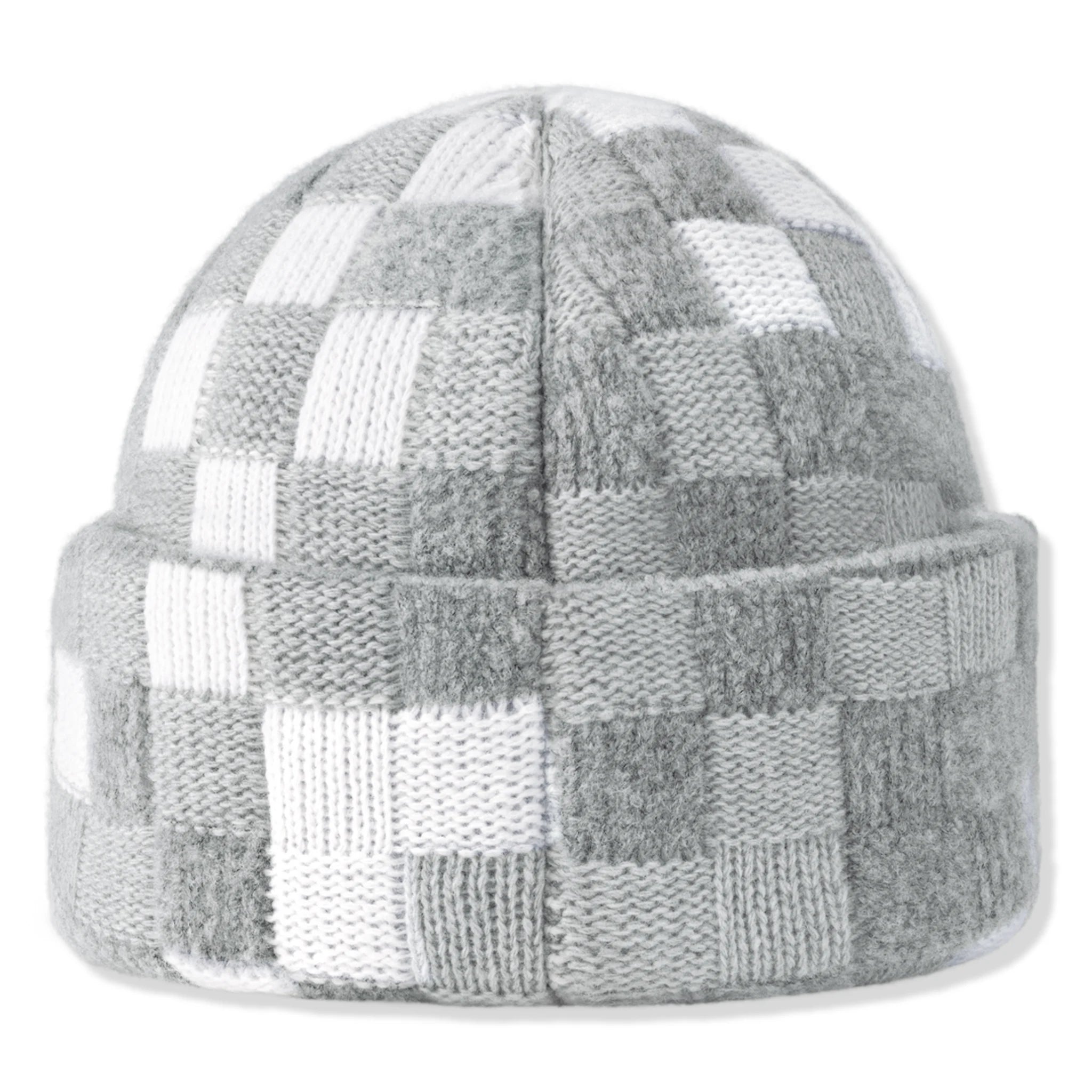 Louis Vuitton Damoflage Pearls Crush Reversible Light Grey Beanie Hat - Luxury Winter Accessory for Women, Fashionable Unisex Design for Cold Weather & Street Style