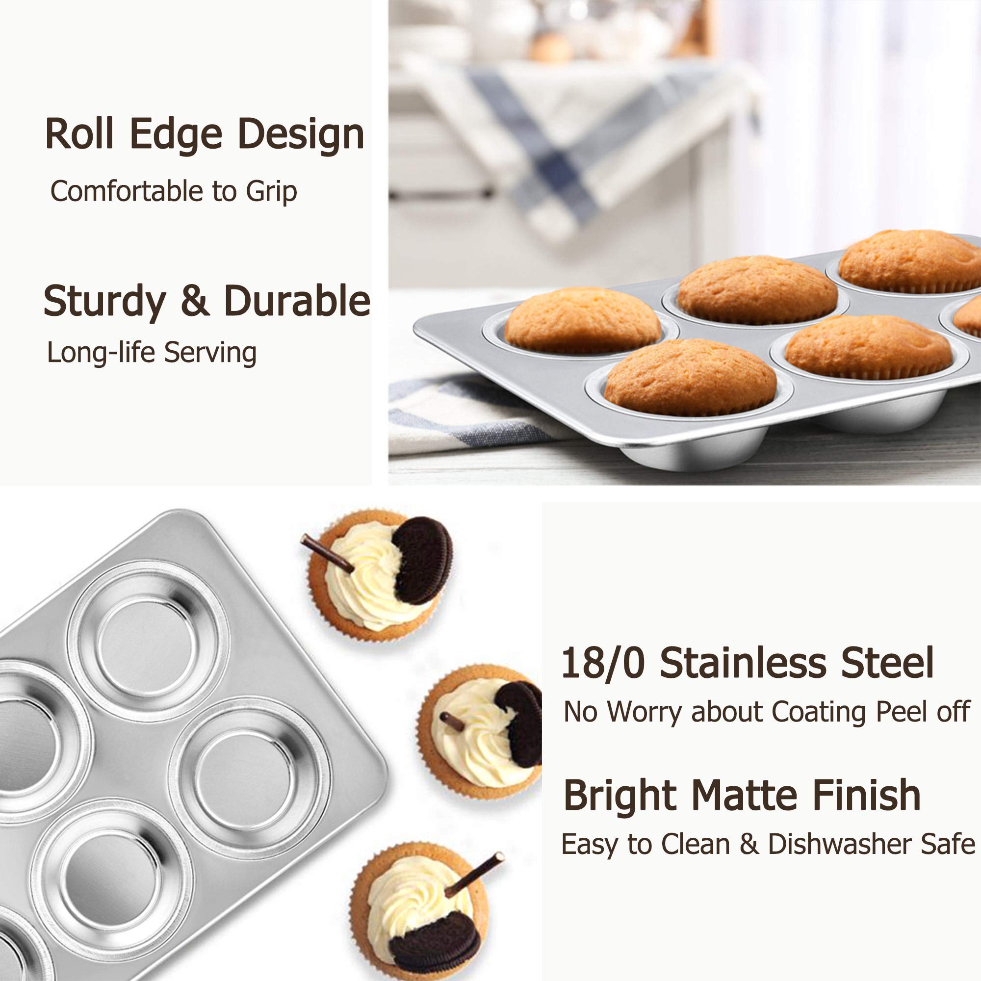 Premium Non-Toxic Muffin Pans for Baking - 2-Piece Cupcake Pan Set for Cakes, Cornbread, Quiche & More | Oven & Dishwasher Safe | Perfect for Home Baking, Parties & Holiday Treats