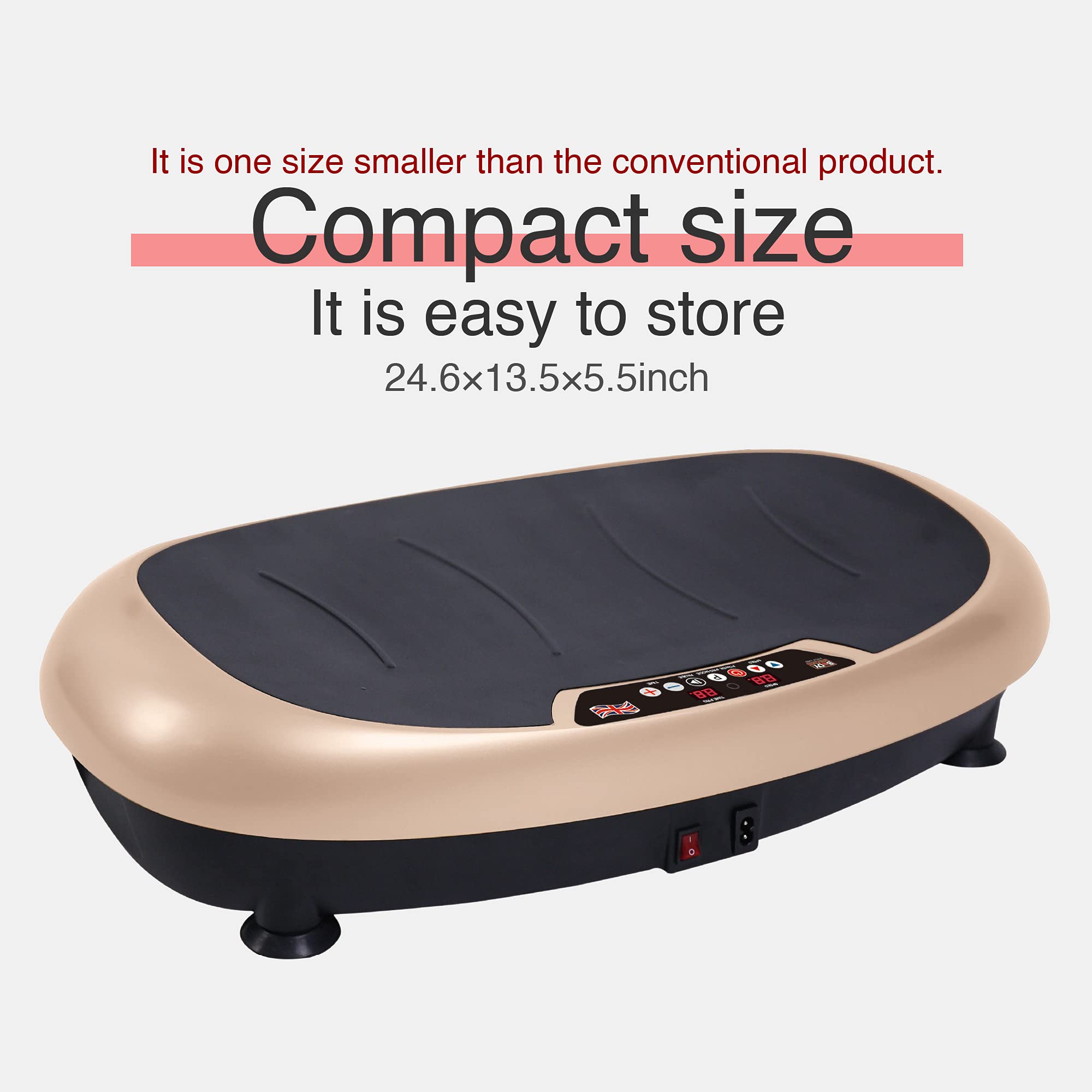 Bodysculpture Vibration Plate Machine for Full Body Workout - Compact Vibration Platform for Home Gym, Weight Loss & Muscle Toning - Perfect for Home Fitness, Physical Therapy & Cellulite Reduction