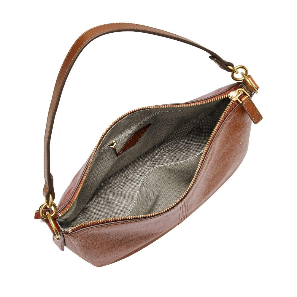Fossil Women's Jolie Leather Crossbody Handbag & Logan Faux Leather RFID Wallet Set - Brown - Perfect for Work, Travel & Everyday Use