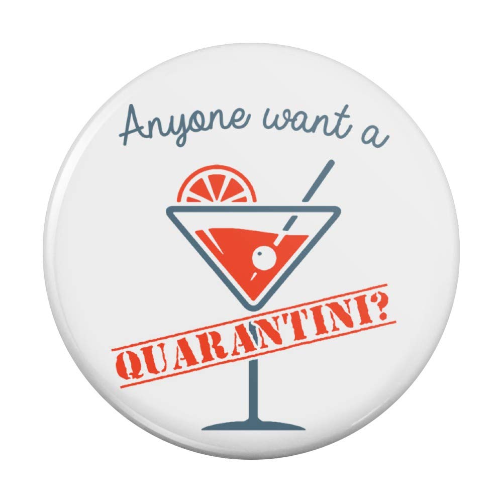 Quarantini Kitchen Refrigerator Locker Button Magnet - Funny Novelty Fridge Magnet for Home, Office & Dorm Decor - Perfect for Parties, Gifts & COVID-19 Humor