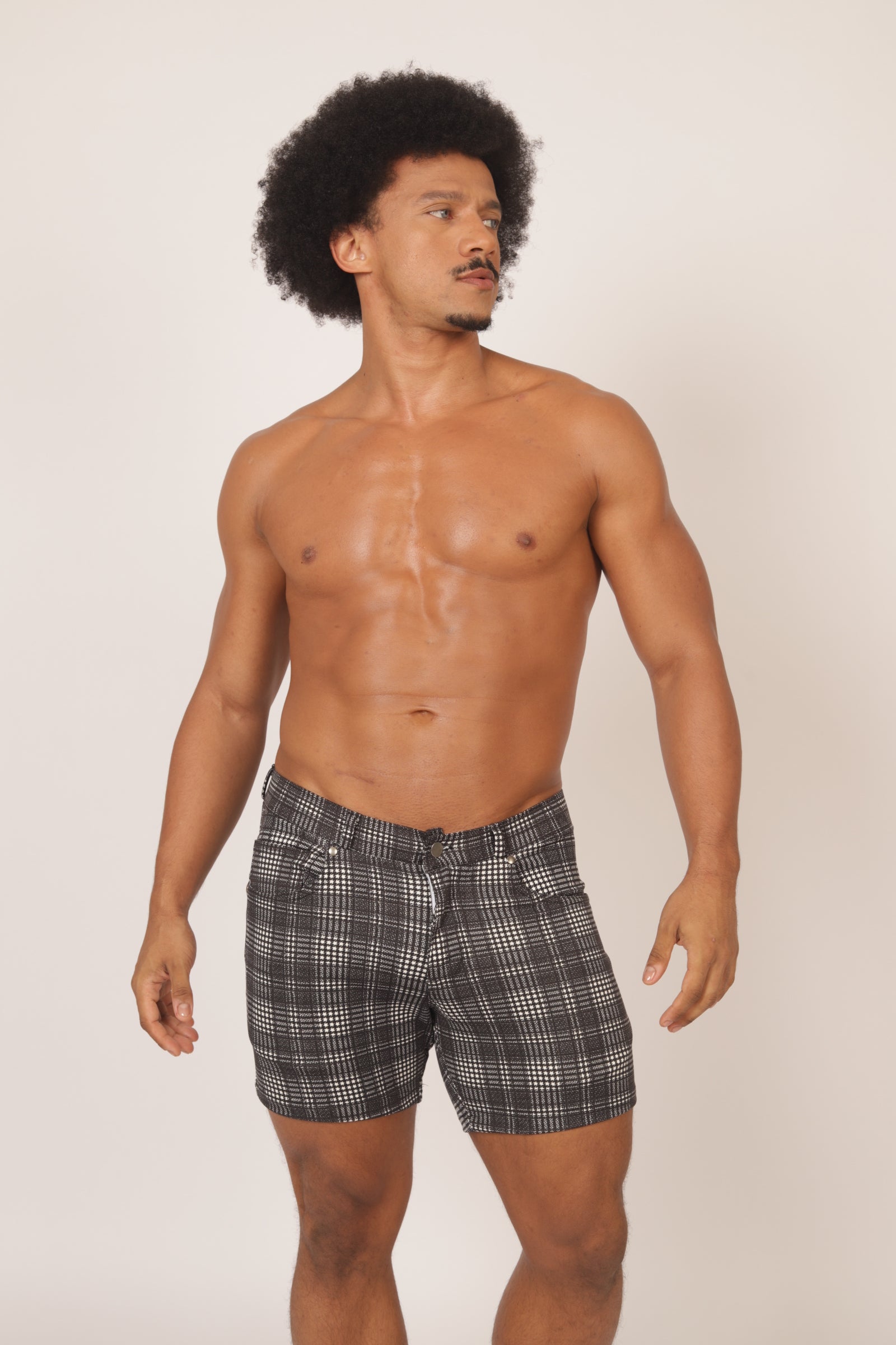 Gigo Social 5 Stretch Shorts for Men - Comfortable Grey/Black Athletic Shorts - Perfect for Gym, Running & Casual Wear