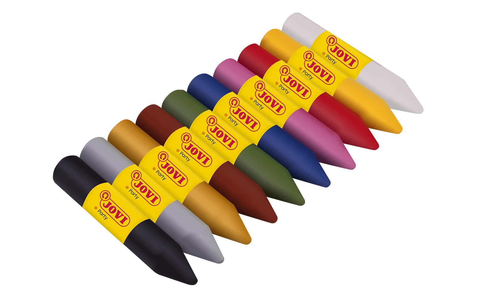 Jovi 176 - 10 Multicolor Face Makeup Sticks for Professional & Everyday Use - Perfect for Halloween, Cosplay, and Theatrical Makeup