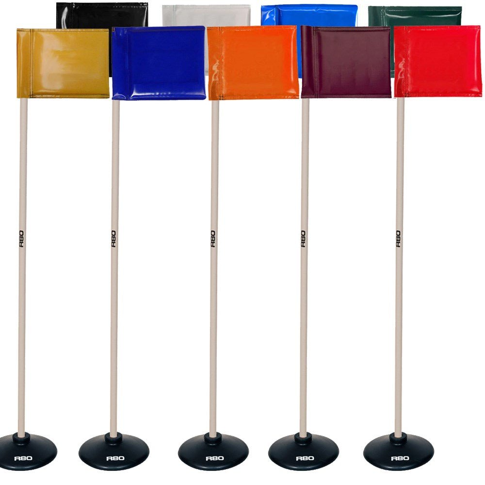 R80 Artificial Surface Indoor Pole with Rigid Flag - Perfect for Indoor Sports, Training, and Flag Football Games