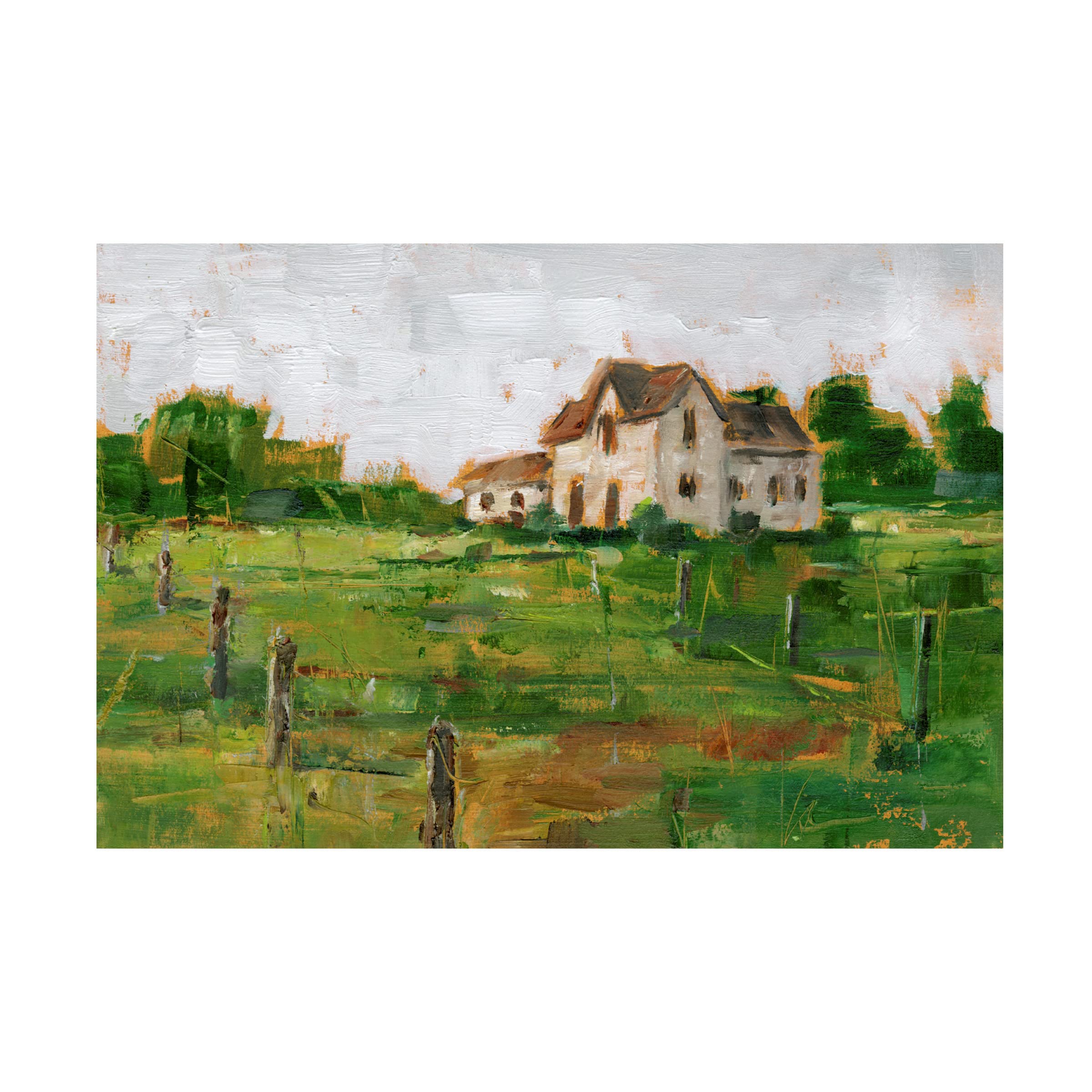 Ethan Harper 'Countryside Home I' Canvas Art Print - 16x24 Inches - Handmade Wall Decor for Living Room, Bedroom & Office - Trademark Fine Art