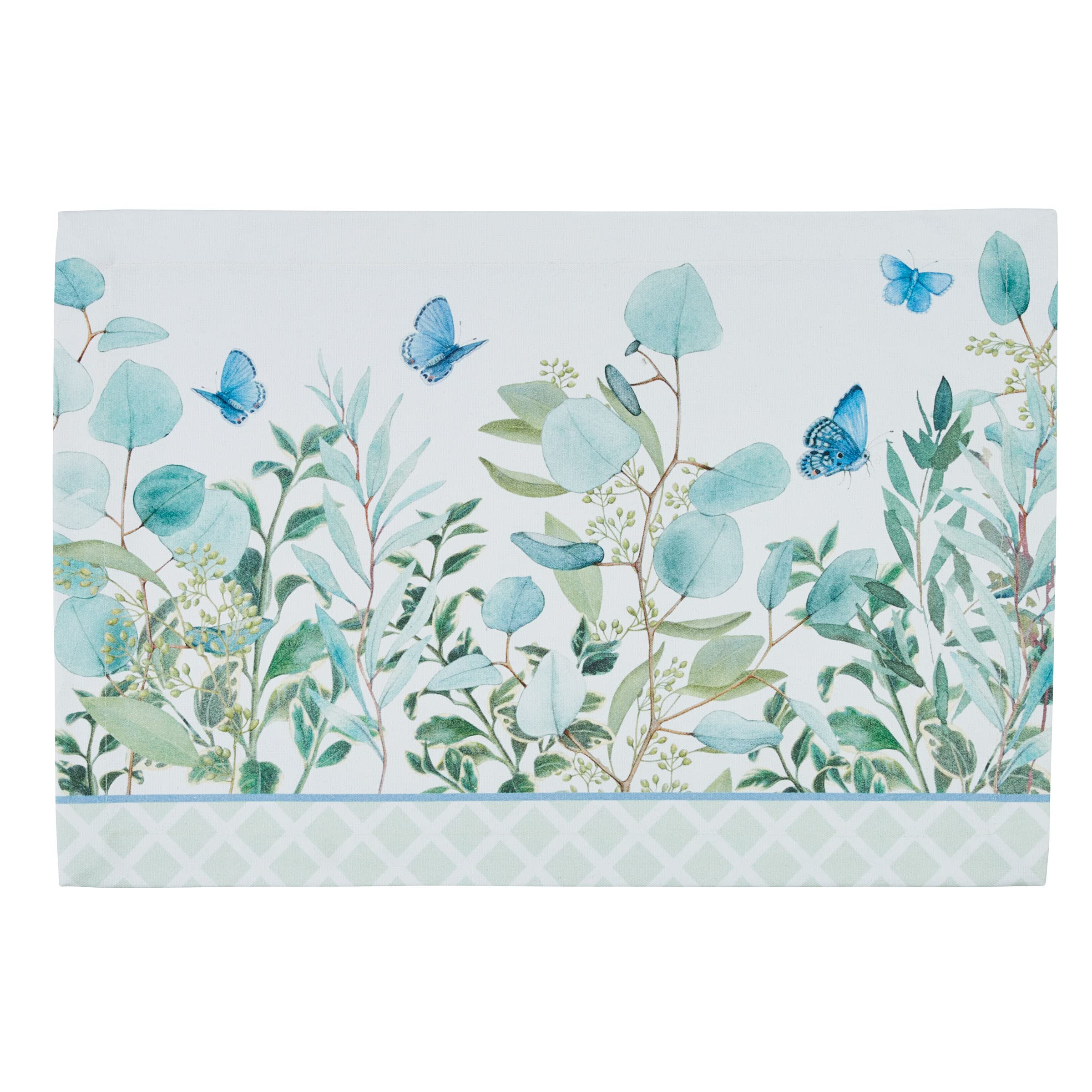 Eucalyptus Greens Placemat Set of 4 - Natural Leaf Pattern Table Mats for Dining Room Decor, Kitchen Table Setting, and Home Entertaining