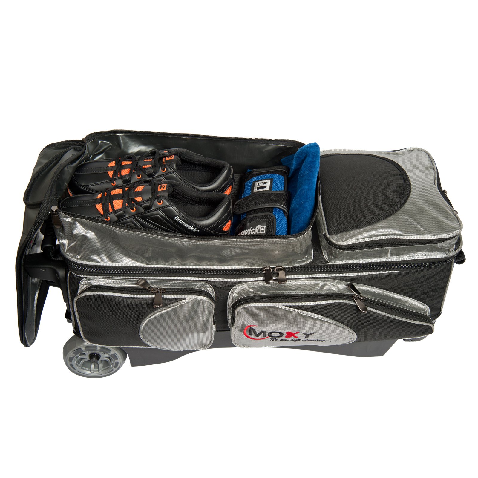 Premium Triple Roller Bowling Bag - Silver & Black for Easy Transport | Perfect for League Play, Tournaments & Practice Sessions
