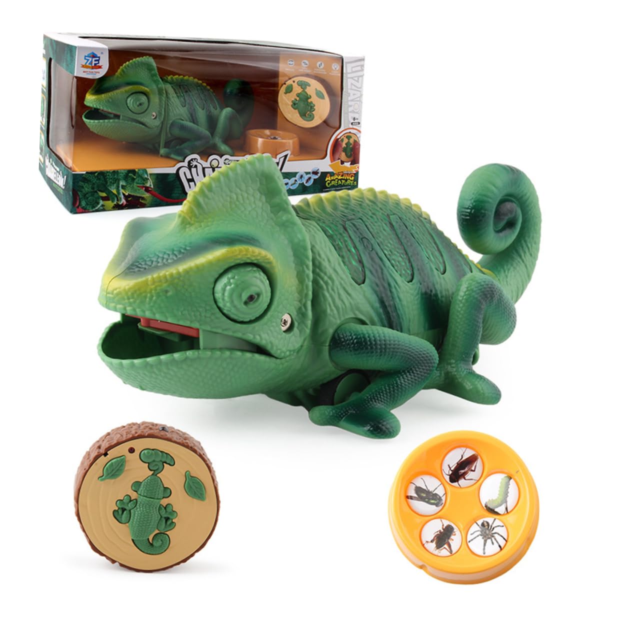 Remote Control Electric Chameleon Toy - Interactive Crawling Lizard RC Pet for Kids | Fun Feeding Game & Educational Play | Perfect for Birthday Gifts, STEM Learning & Reptile Lovers