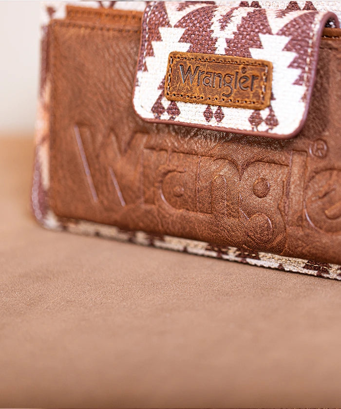 Wrangler Aztec Print Wristlet Clutch Wallet for Women - Stylish Crossbody Bag for Travel, Shopping & Everyday Use