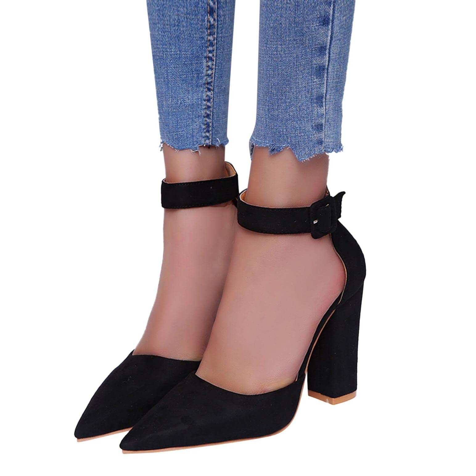 AIHOU Women's Chunky High Heel Sandals - Open Toe Platform Dressy Pumps for Beach, Party & Wedding | Comfortable Women's Dress Sandals for Summer Outfits