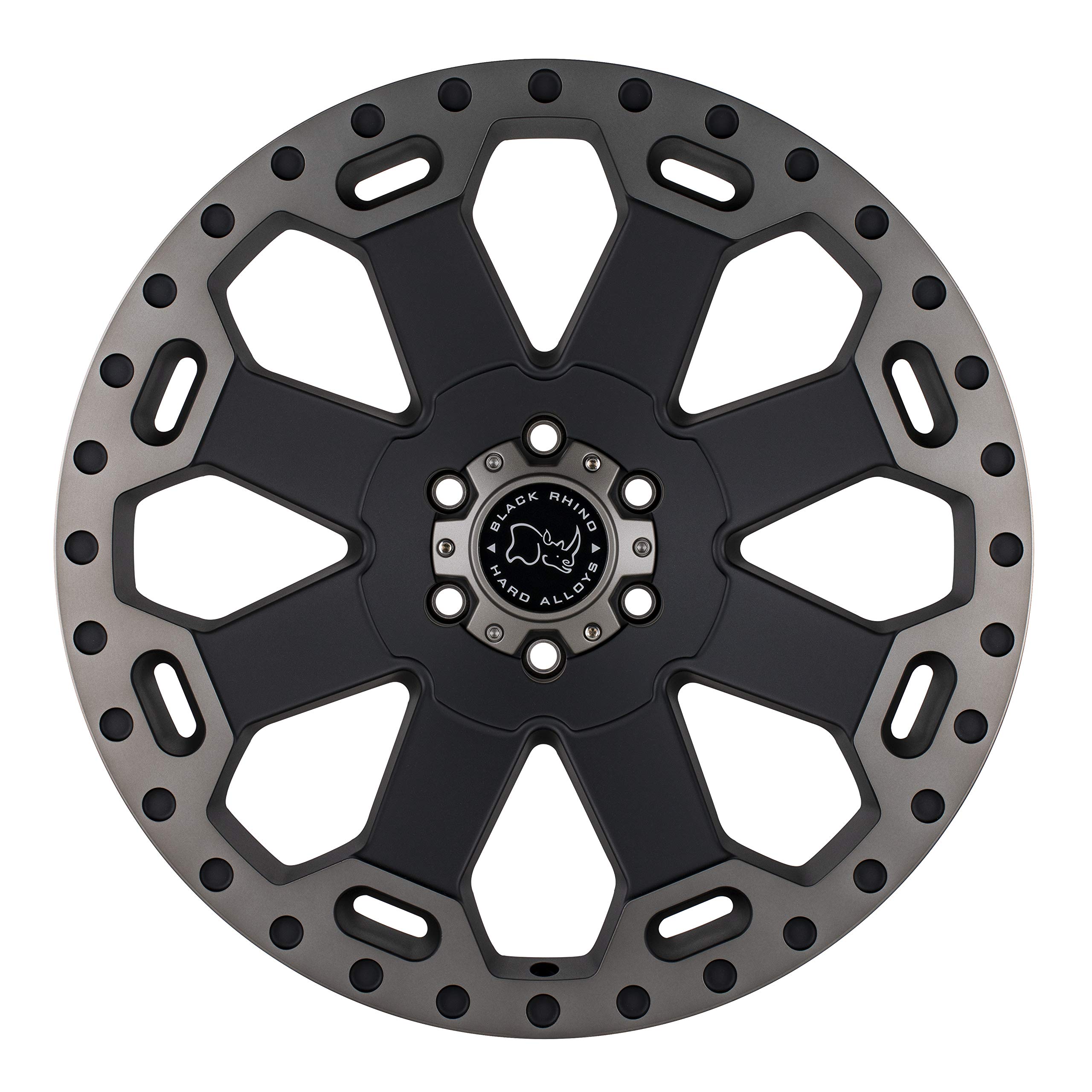 BLACK RHINO WARLORD 17x8.0 5x127 ET30 CB71.6 Matte Black Wheels with Machine Dark Tint Lip - Perfect for Off-Road Trucks, SUVs and Jeeps