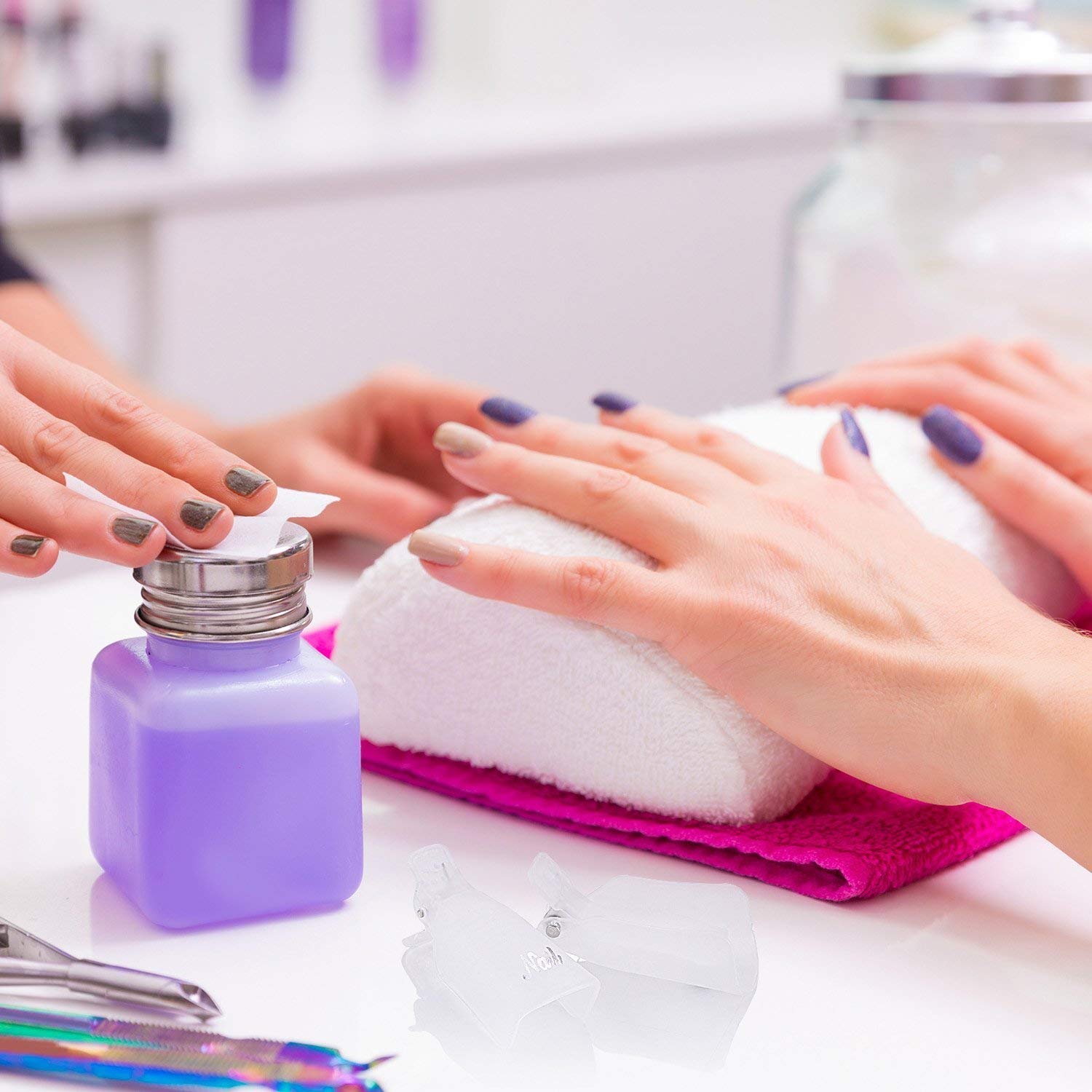 10 Pcs Purple Plastic Nail Clip UV Gel Polish Remover Wraps - Soak Off Nail Art Caps for Professional & Home Manicure - Perfect for Salon, DIY Nail Care & Gel Removal