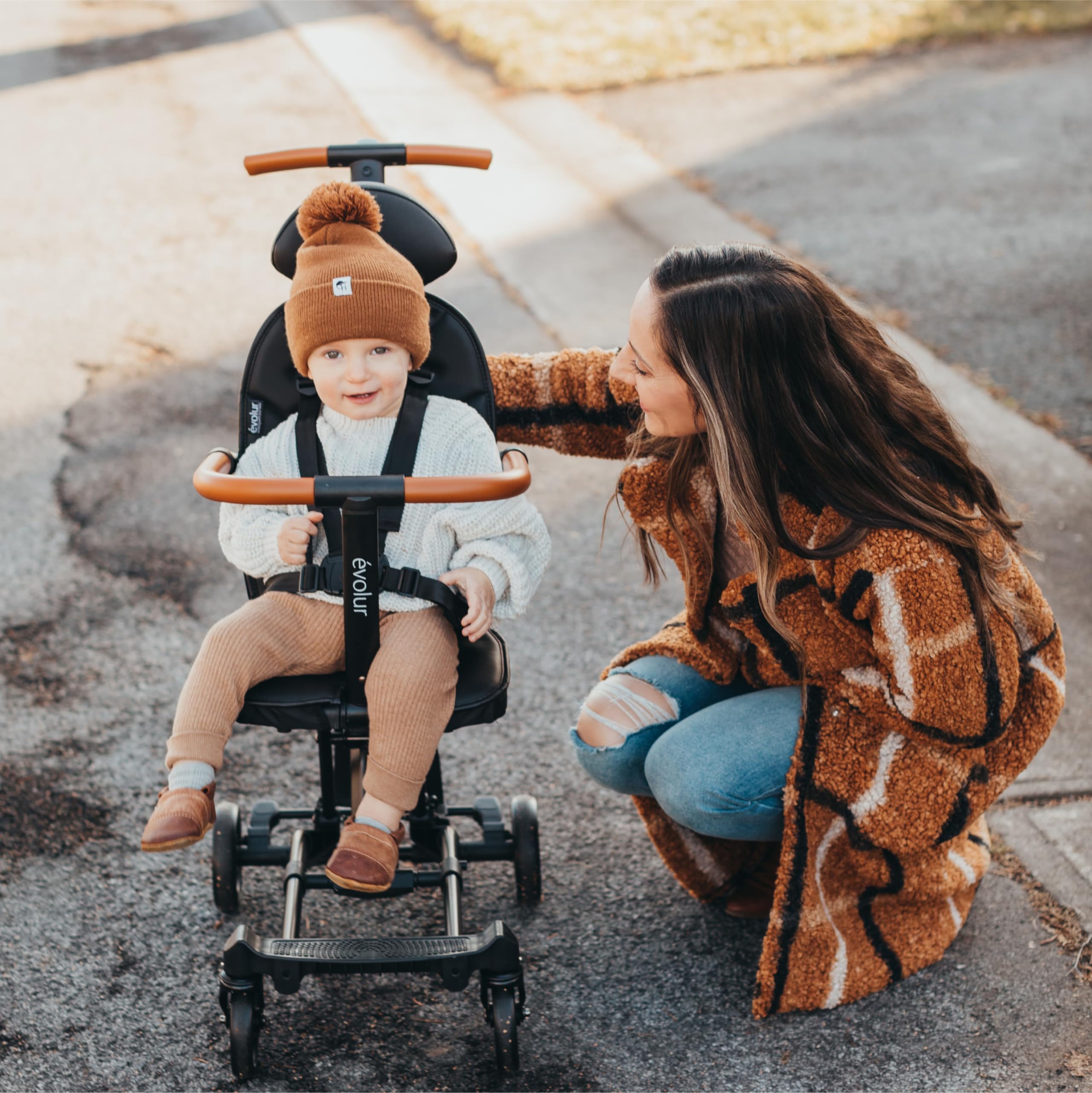 Evolur Cruise Rider Lightweight Compact Fold Stroller with Canopy - Easy to Carry Travel Stroller for Toddlers - Perfect for Air Travel, Shopping & Daily Walks (Noir Black)