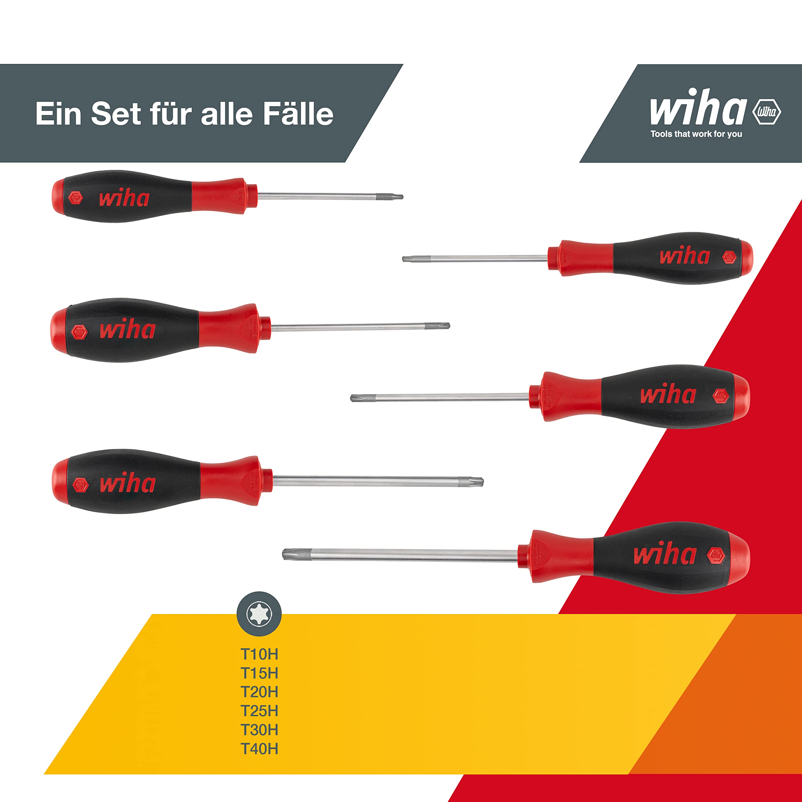 Wiha 27746 Series 362R Soft Finish Torx Magic Spring Electric Screwdriver Set - 6 Piece Precision Screwdriver Kit for Electronics, Phones & DIY Projects | Perfect for Technicians & Home Repair