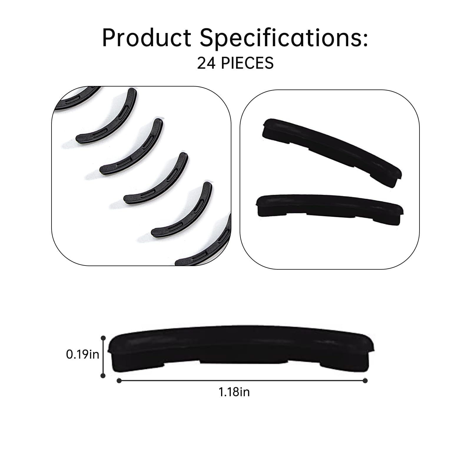 Shiseido Eyelash Curler Refill Pads 24PCS - Silicone Lash Curler Replacement Pads Compatible with Revlon, Elf, Shu Uemura - Perfect for Home & Travel Makeup Kits
