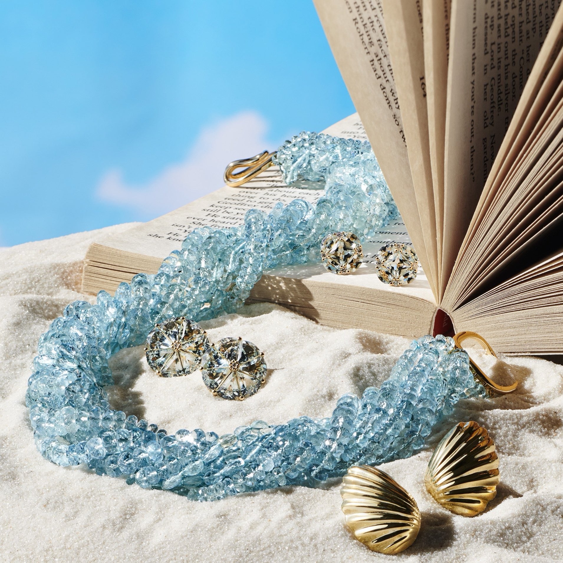 Aquamarine and Diamond Pinwheel Earrings for Women – Elegant Dangle Earrings for Parties, Weddings & Special Occasions