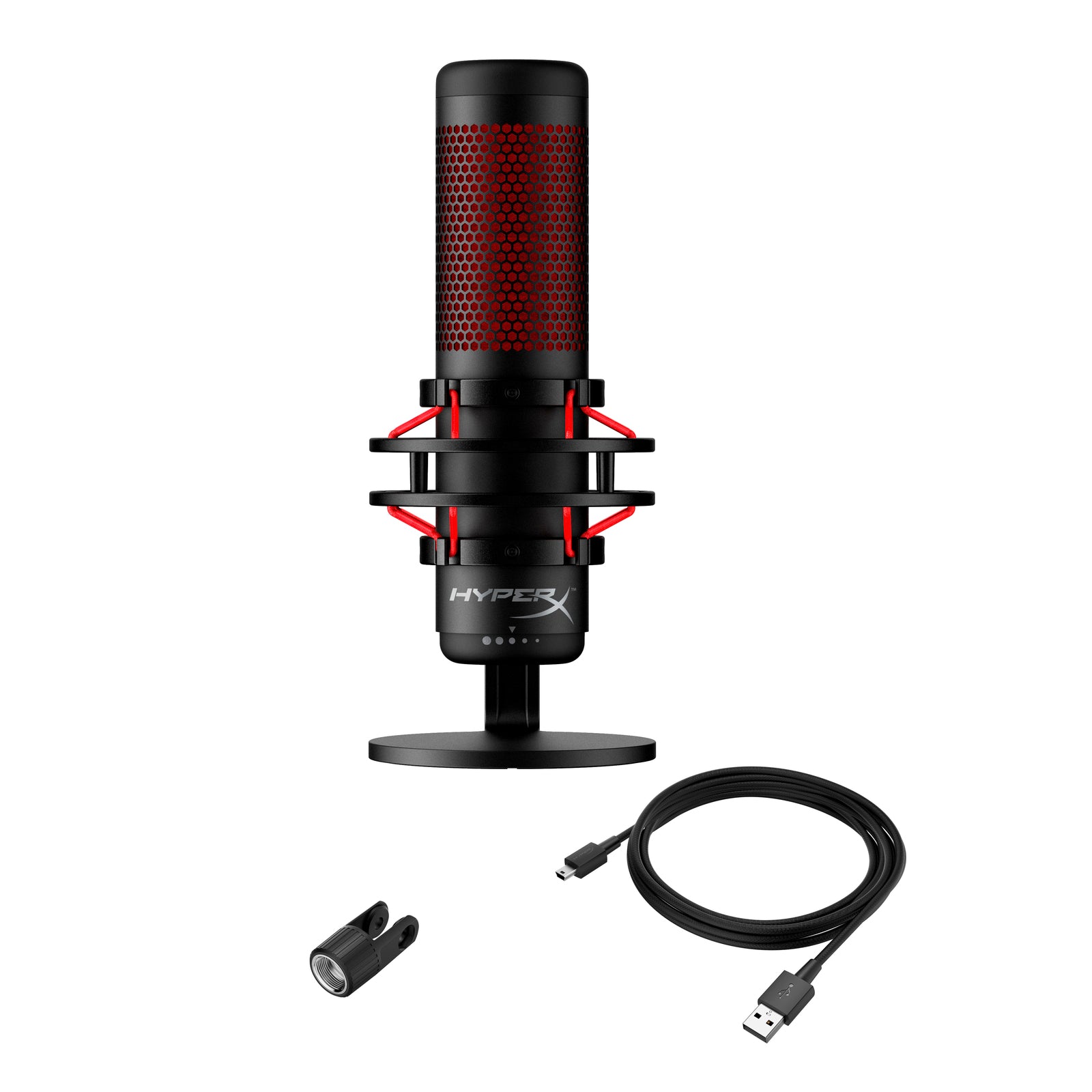 HyperX QuadCast USB Condenser Gaming Microphone with Anti-Vibration Shock Mount - Perfect for Streaming, Podcasting & Gaming on PC, PS4 & Mac