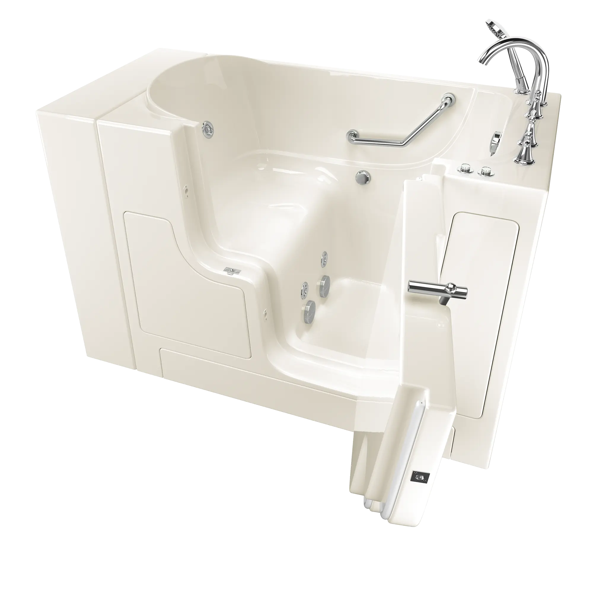Gelcoat Value Series 30 x 52 Inch Walk-in Bathtub with Whirlpool Jets - Right Hand Drain & Faucet Included | Perfect for Elderly & Mobility Accessible Bathing, Spa-Like Relaxation at Home