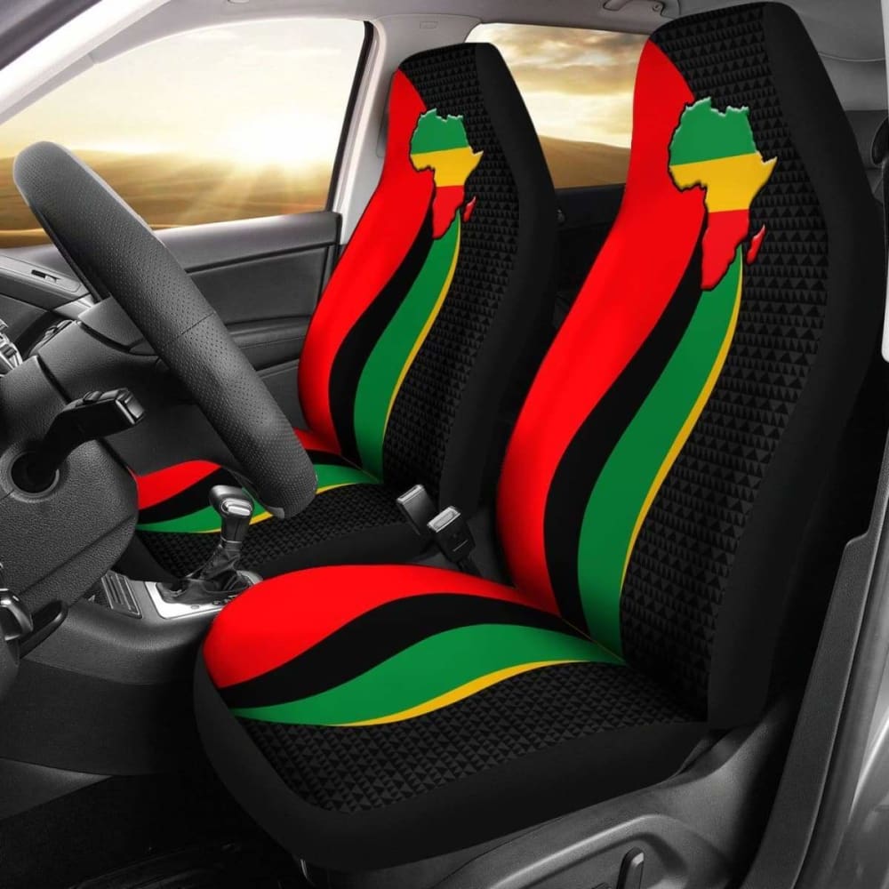 Premium African Car Seat Cover with Pan-African Flag & Map Design - Durable & Stylish for Cars, SUVs, and Trucks - Perfect for Cultural Pride, Road Trips, and Everyday Commute