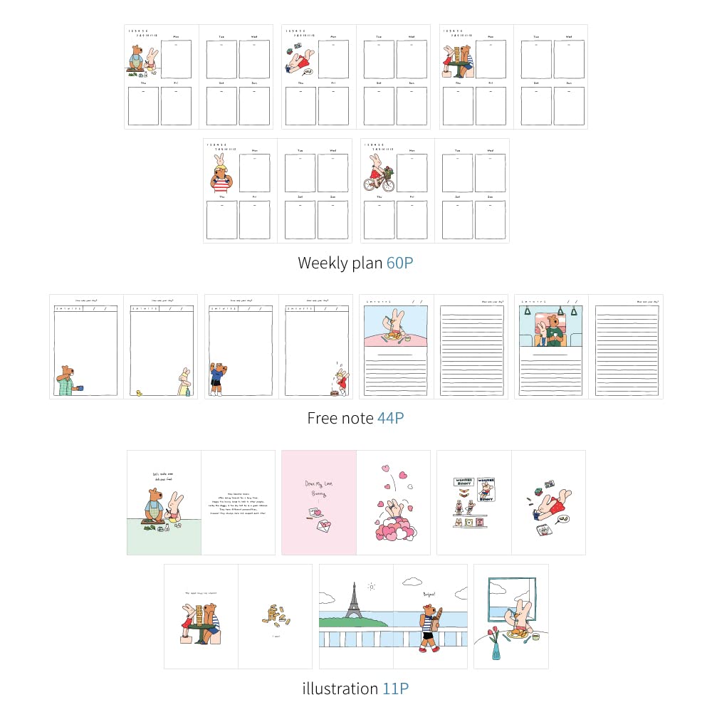 Monolike Happy & Lucky 6-Month Academic Planner - Weekly & Monthly Organizer with Bicycle Design | Perfect for Students, Teachers & Office Use