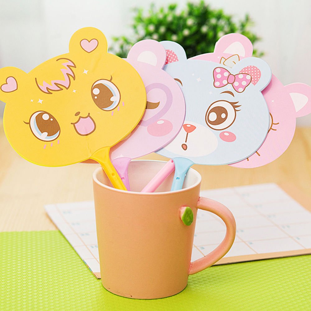 Cute Cartoon Animal Hand Fan Gel Pen Set - 6PCS Creative Ballpoint Pens for Office, School & Art Supplies | Perfect for Note Taking, Journaling & Gift Giving