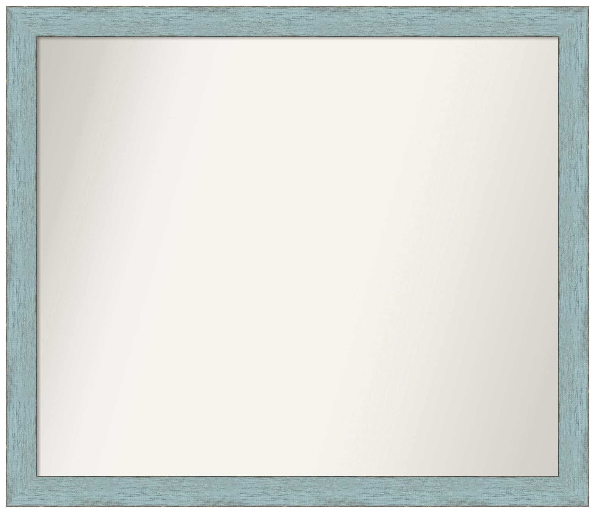 Amanti Art Sky Blue Rustic Wall Mirror - 24.25x28.25 Inches Non-Beveled Custom Bathroom Mirror with Wood Frame - Perfect for Bedroom, Living Room & Entryway Decor