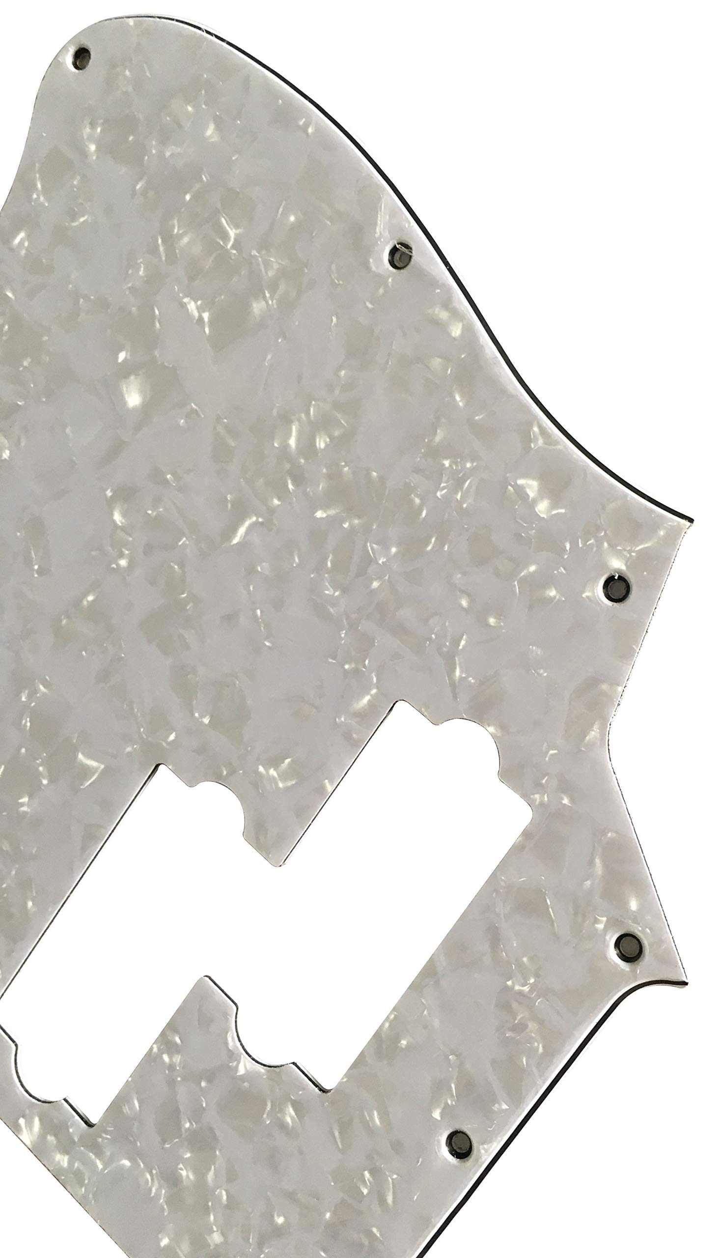 Electric Guitar Pickguard for Squier Jaguar Bass Special SS Short Scale - 4 Ply White Pearl Replacement Pickguard | Perfect for DIY Guitar Upgrades & Modifications