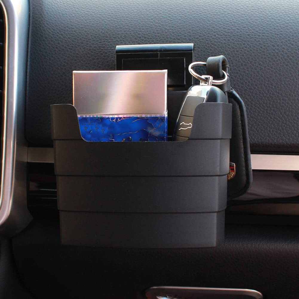 iKASUS Car Door Pocket Organizer - Hand Sanitizer Holder, Cup Storage & Interior Console Accessory for Drinks, Fruits, Sunglasses, Keys & Phones - Universal Fit for SUV, Truck, Bus (Black) - Perfect for Road Trips & Daily Commutes