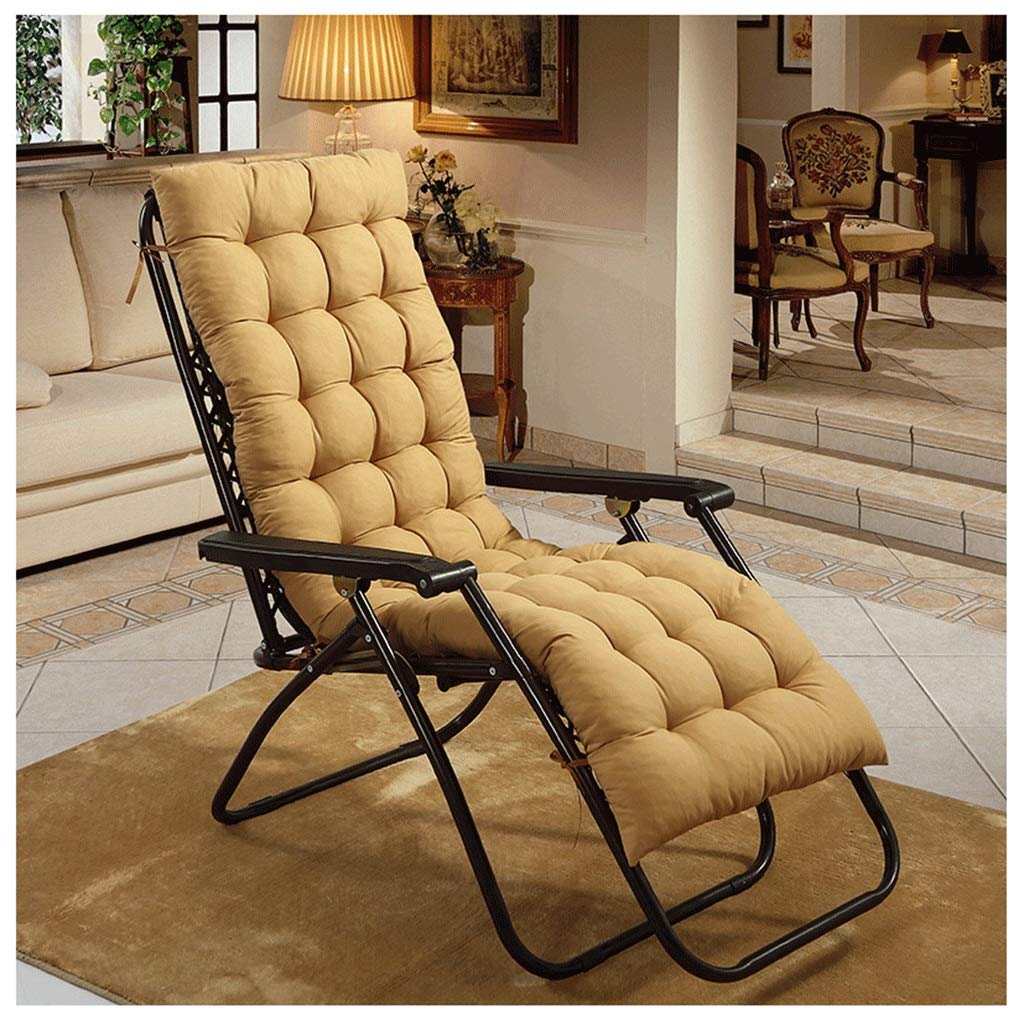 Non-Slip LLLD Sun Lounger Cushion - Thick Portable Replacement Pad for Garden, Patio & Outdoor Relaxation - Beige 160x48x8cm - Perfect for Travel, Poolside & Backyard Lounging