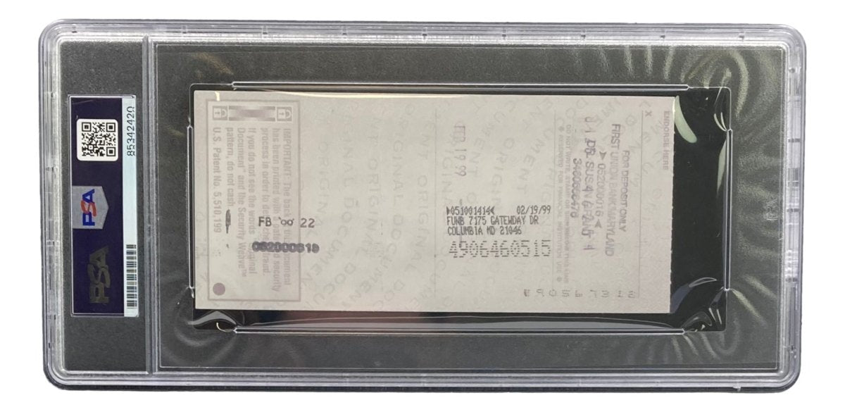 Johnny Unitas Baltimore Colts Autographed Bank Check #5564 PSA Certified - Rare NFL Memorabilia for Collectors & Sports Fans Display