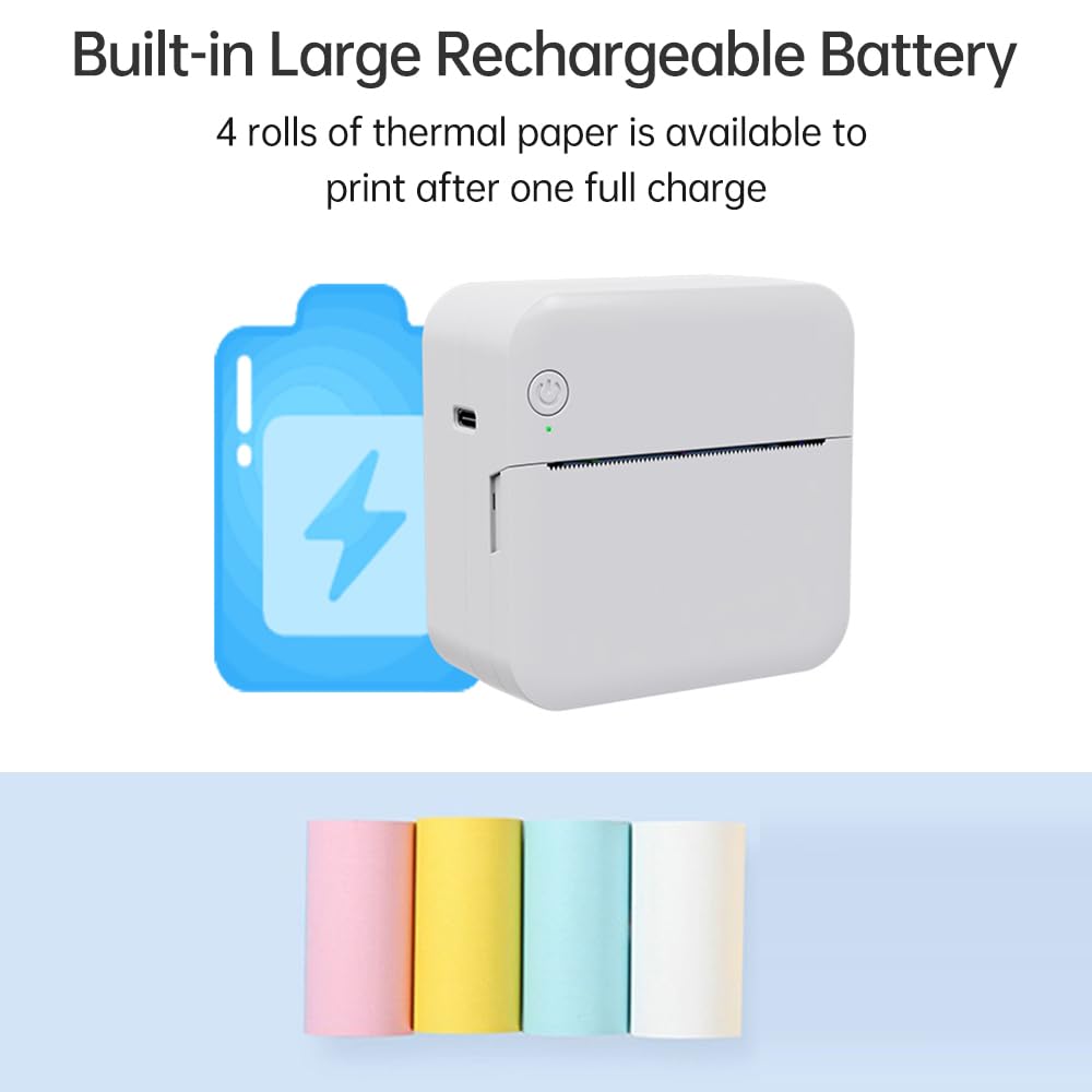 YIWENG Mini Pocket Thermal Printer - Portable Sticker Maker with 203DPI High Resolution, Bluetooth Connectivity for Smartphones - Perfect for Home Labeling, Small Business Inventory, and Instant Photo Printing