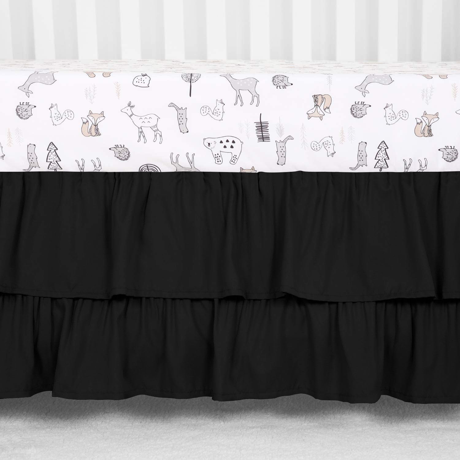 Premium 100% Egyptian Cotton Crib Bed Skirt - Multi Ruffled Nursery Bedding for Toddlers (28