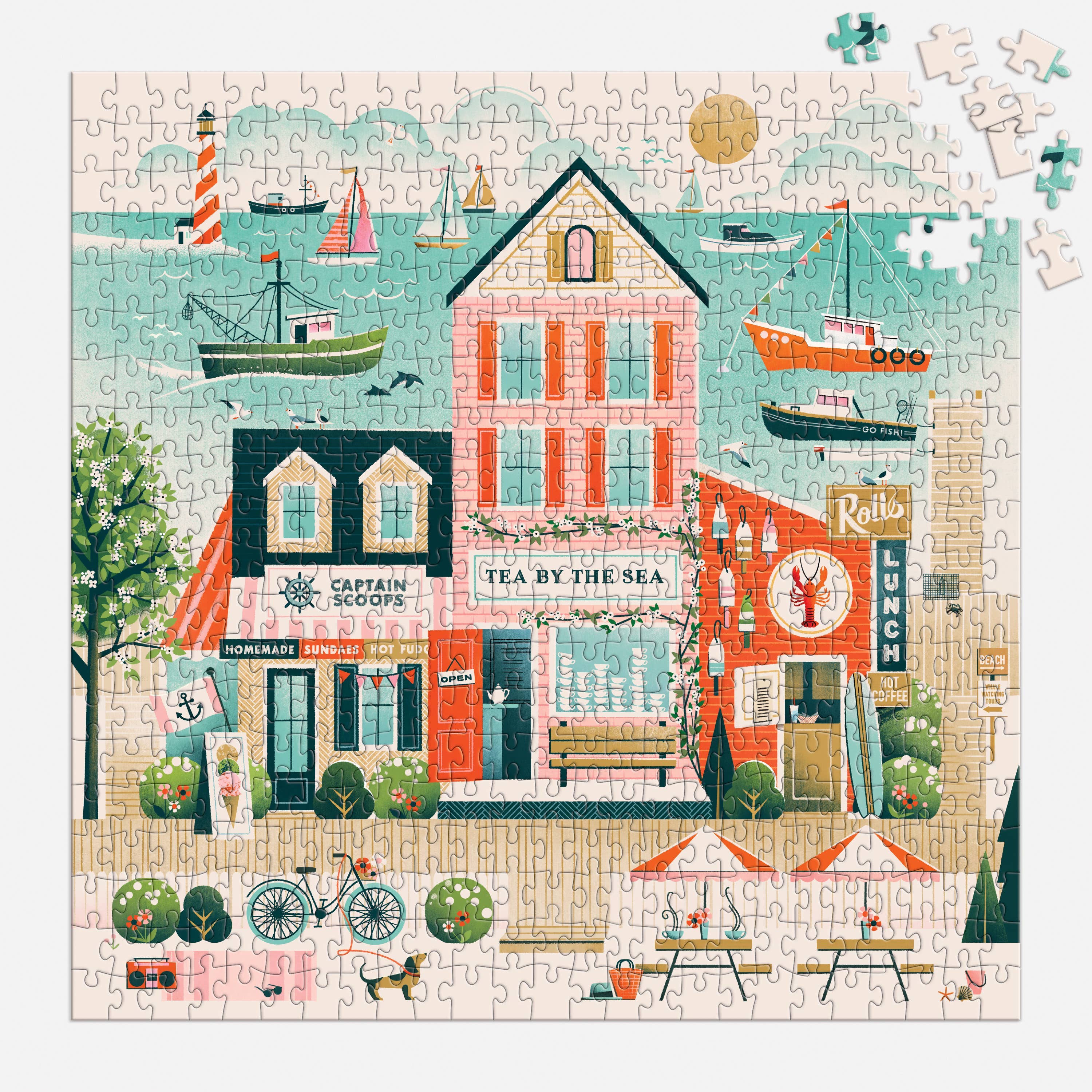 Beside the Sea 500 Piece Jigsaw Puzzle - Ocean View Beach Scene for Adults & Teens - Perfect for Relaxation, Family Game Night & Home Decor