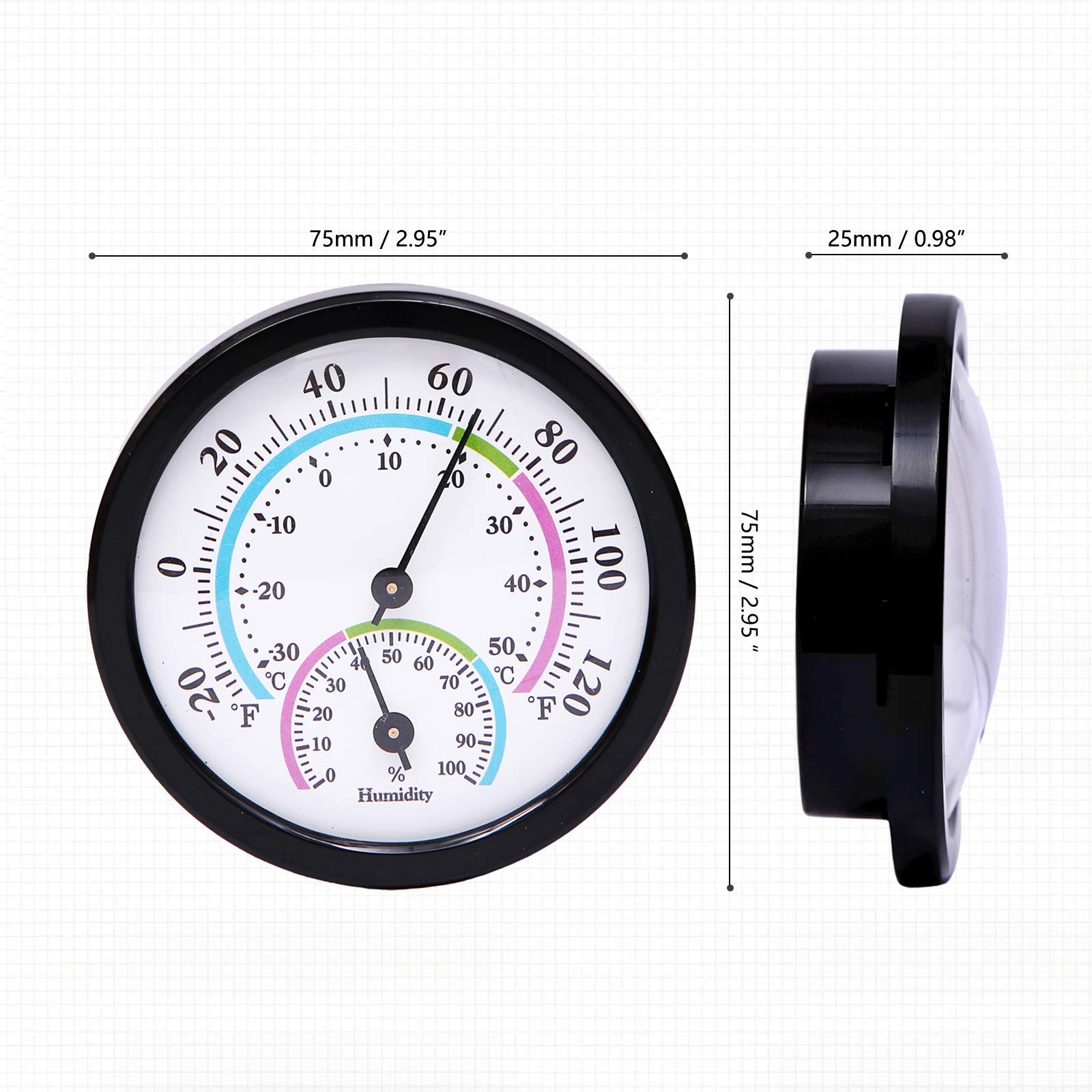 Mini Indoor Thermometer Hygrometer - 2-in-1 Analog Temperature & Humidity Monitor Gauge for Home, Room, Office (75mm Mechanical Display, No Battery Needed) - Perfect for Greenhouses, Nurseries, and Climate-Sensitive Spaces