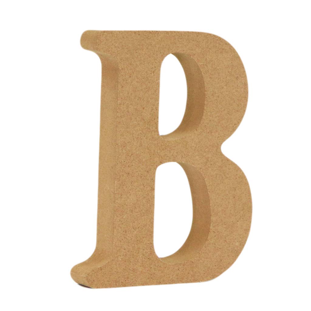 Wooden Alphabet Letters for Party Decorations - Wedding, Birthday, Christmas Home Decor - Small White Wooden Letters (B, One Size) - Perfect for DIY Crafts, Nursery Wall Art, and Holiday Ornaments