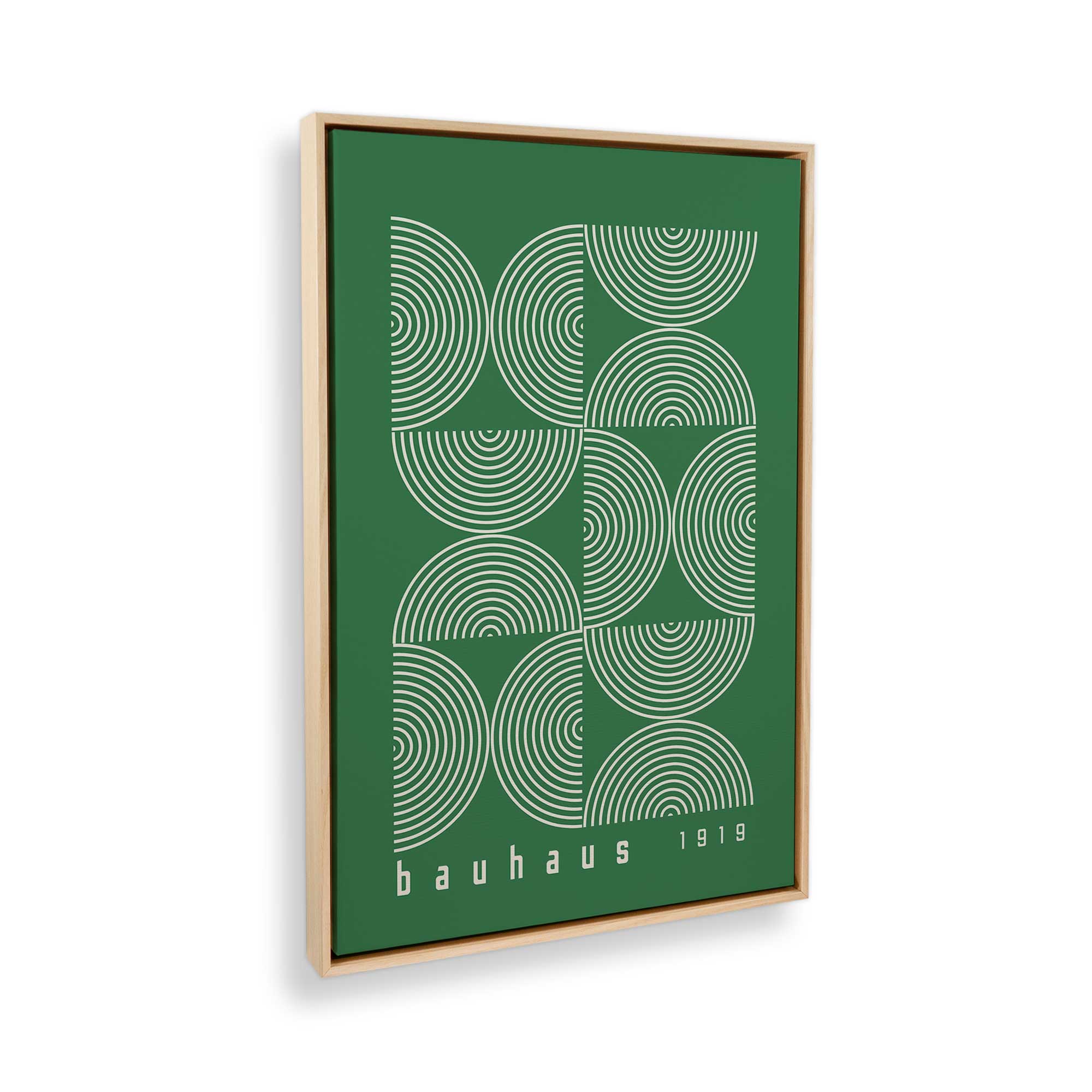 Bauhaus Modernist Green Lines Canvas Art Print - Abstract Wall Decor for Living Room, Bedroom & Office