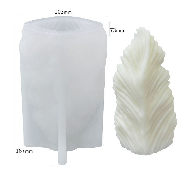 Premium Leaf-Shaped Silicone Candle Mold - 6.6 Inch Height (167mm) for DIY Soy Wax Candles, Home Decor & Wedding Centerpieces