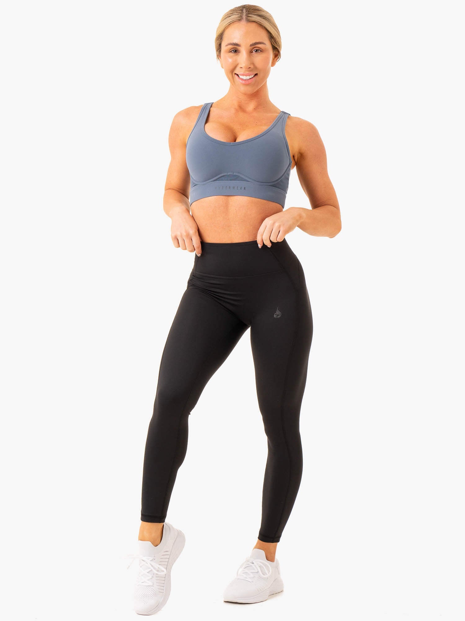 High Impact Sports Bra for Women - Steel Blue | Supportive Workout Bra for Running, Gym & High-Intensity Training
