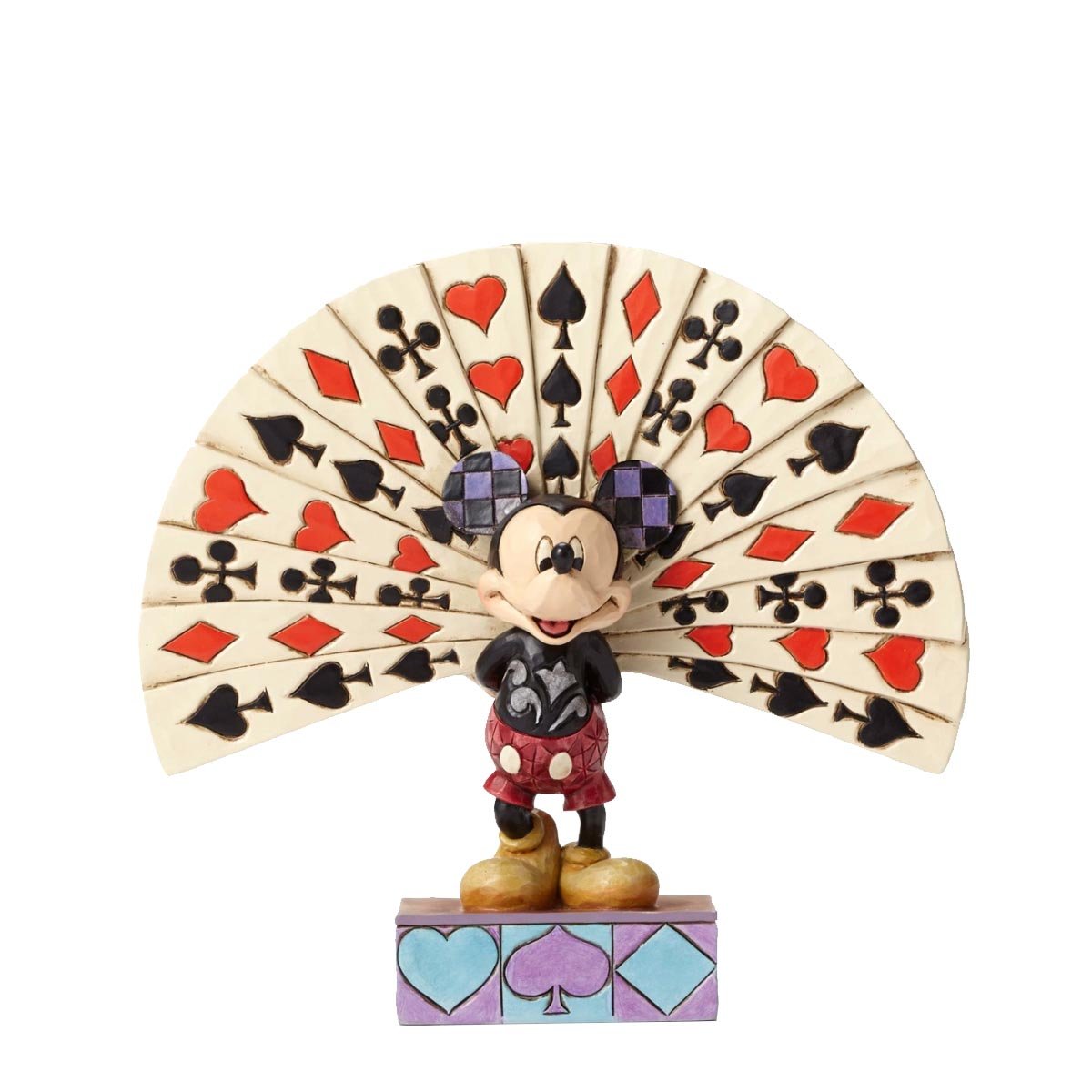 Jim Shore Disney All Decked Out Mickey Mouse Playing Cards Collectible Figurine 4050405 - Christmas Decor, Disney Fan Gift, Home Display for Disney Lovers