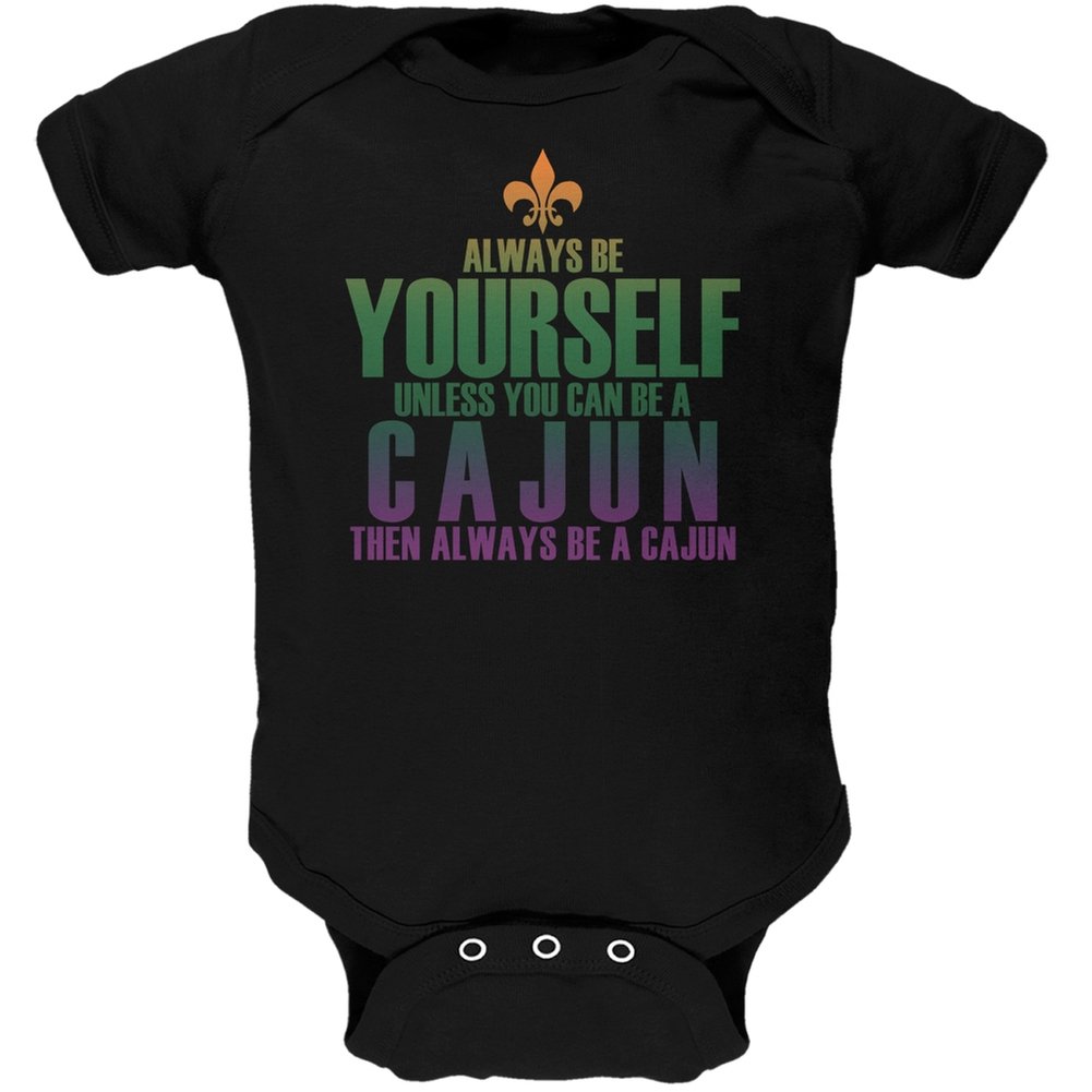 Old Glory Always Be Yourself Cajun Black Soft Infant Bodysuit - 18-24 Months | Comfortable Baby Onesie for Playtime & Family Outings